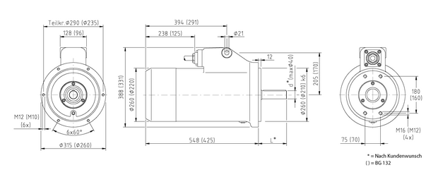 Dimensions of TSRM submersible motor with pressure-tight encapsulation Dimensions of TSRM submersible motor with pressure-tight encapsulation